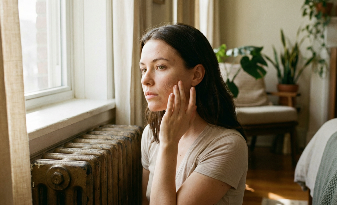 Acné et air sec : chauffage, climatisation et solutions efficaces | Nirvita