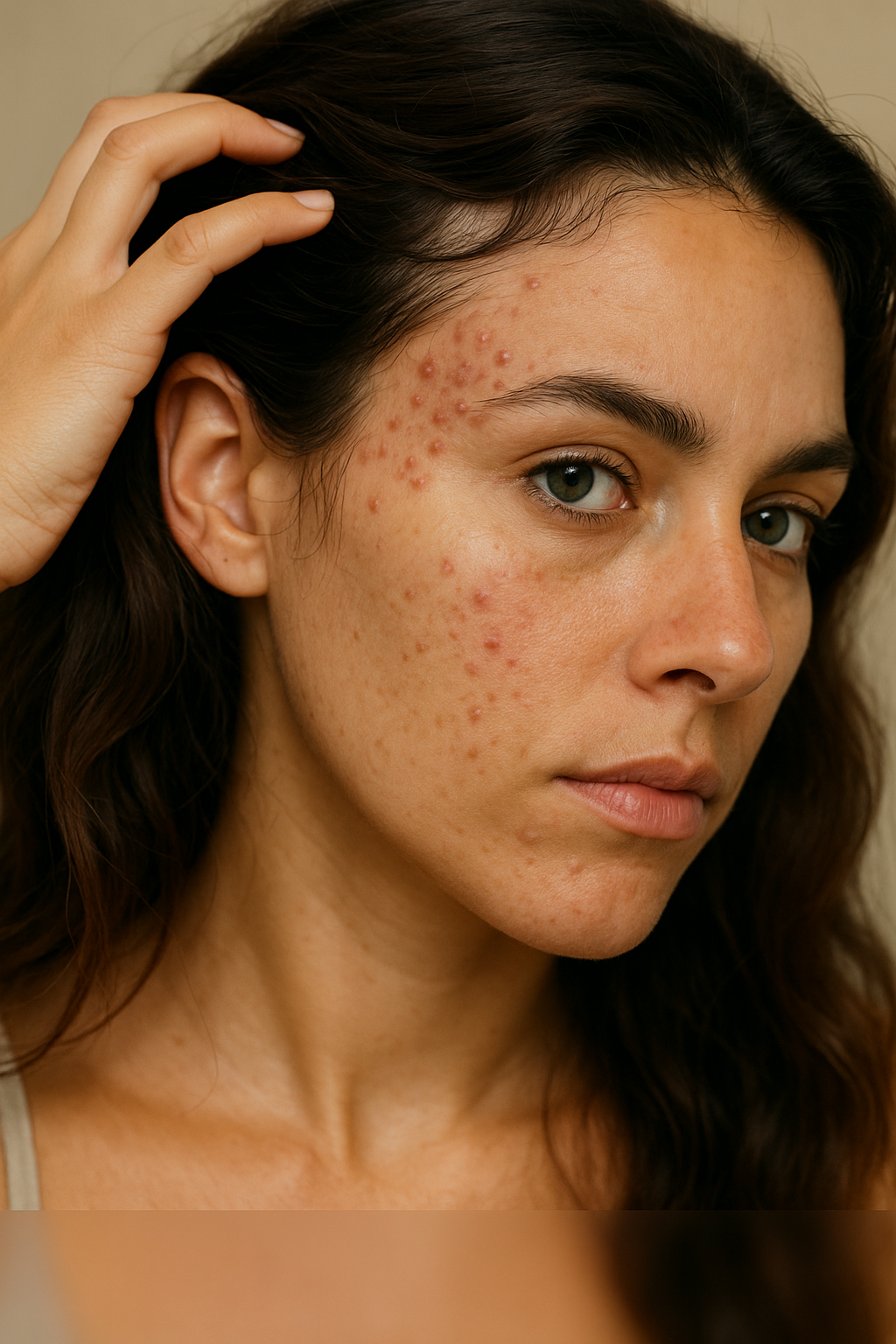 Acné des tempes : causes, frottements, cheveux et solutions | Nirvita