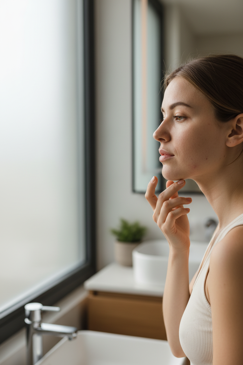 boutons récurrents, acné même endroit, acné adulte, imperfections persistantes, routine acné, Nirvita
